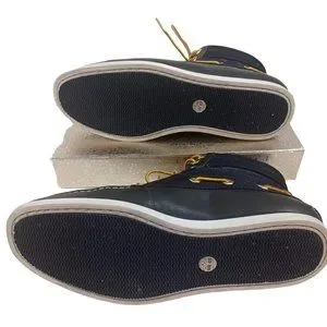Timberland Black Newmarket Canvas Leather 4 Eye Nautical Boots Deck Shoe… Timberland Blue Newmarket Canvas Leather 4 Eye Nautical Deck  main image 4